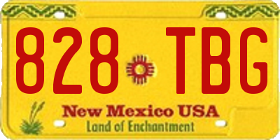 NM license plate 828TBG