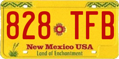 NM license plate 828TFB