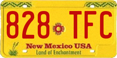 NM license plate 828TFC