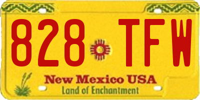 NM license plate 828TFW