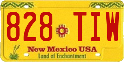 NM license plate 828TIW