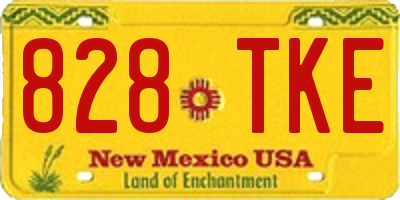NM license plate 828TKE