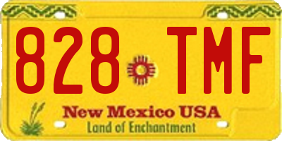NM license plate 828TMF