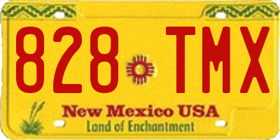 NM license plate 828TMX