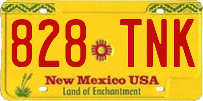 NM license plate 828TNK