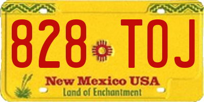 NM license plate 828TOJ