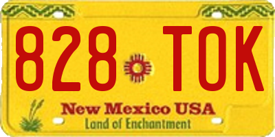 NM license plate 828TOK