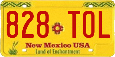 NM license plate 828TOL