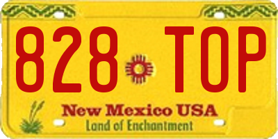 NM license plate 828TOP