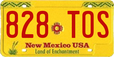 NM license plate 828TOS