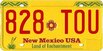 NM license plate 828TOU