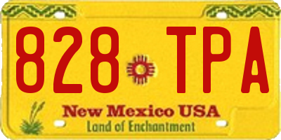NM license plate 828TPA