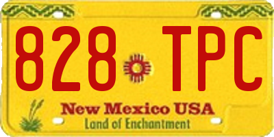 NM license plate 828TPC
