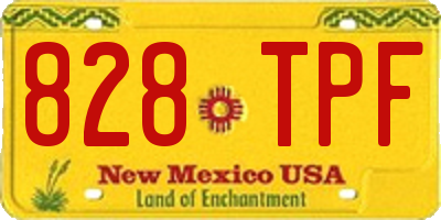 NM license plate 828TPF