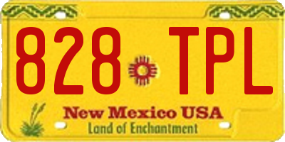NM license plate 828TPL