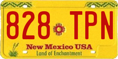 NM license plate 828TPN
