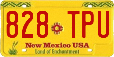 NM license plate 828TPU
