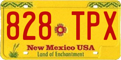 NM license plate 828TPX