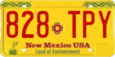 NM license plate 828TPY