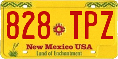 NM license plate 828TPZ