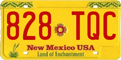 NM license plate 828TQC
