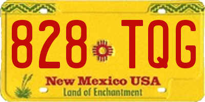 NM license plate 828TQG