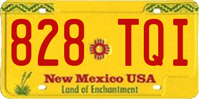 NM license plate 828TQI