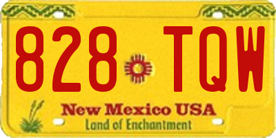 NM license plate 828TQW