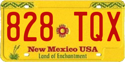 NM license plate 828TQX