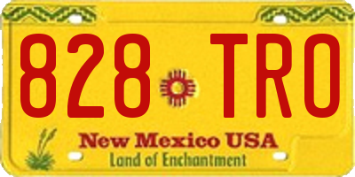 NM license plate 828TRO