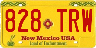 NM license plate 828TRW