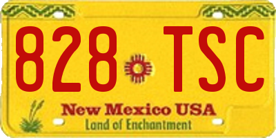 NM license plate 828TSC