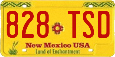 NM license plate 828TSD