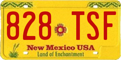 NM license plate 828TSF