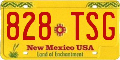 NM license plate 828TSG