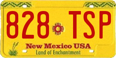 NM license plate 828TSP