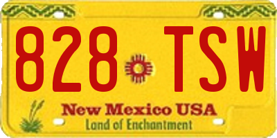 NM license plate 828TSW