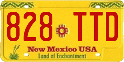 NM license plate 828TTD