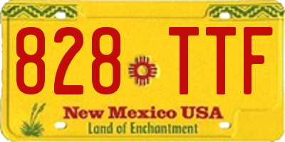 NM license plate 828TTF