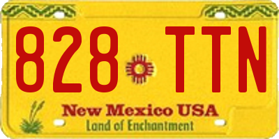 NM license plate 828TTN