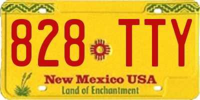 NM license plate 828TTY