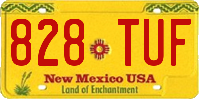 NM license plate 828TUF