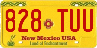 NM license plate 828TUU