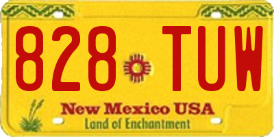 NM license plate 828TUW