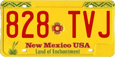 NM license plate 828TVJ