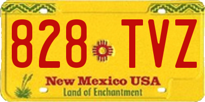 NM license plate 828TVZ
