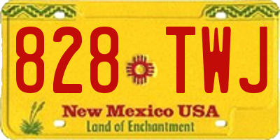 NM license plate 828TWJ
