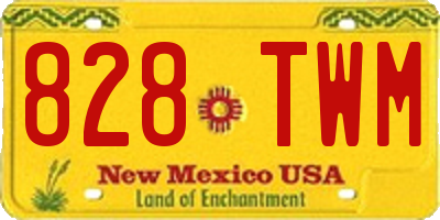 NM license plate 828TWM