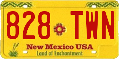 NM license plate 828TWN