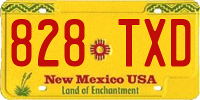 NM license plate 828TXD